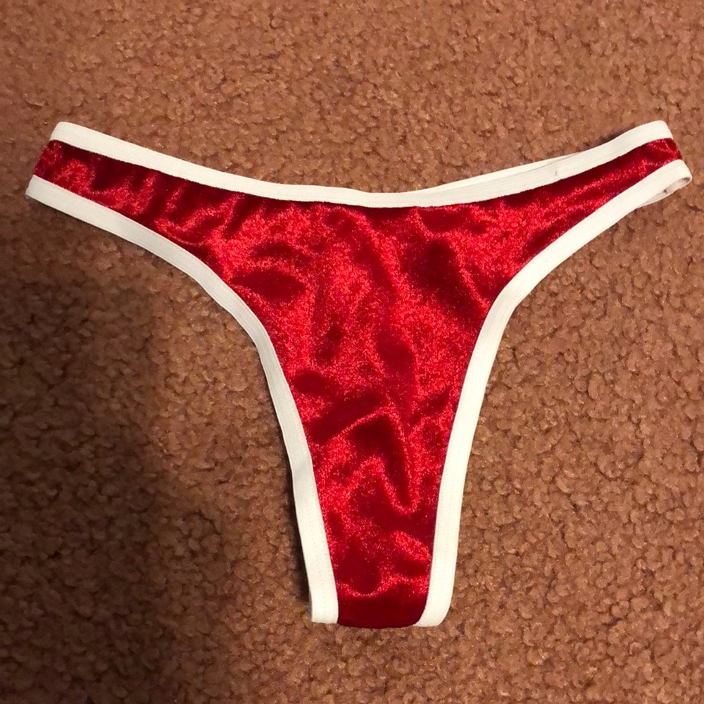 Beautiful Red Velour Thong